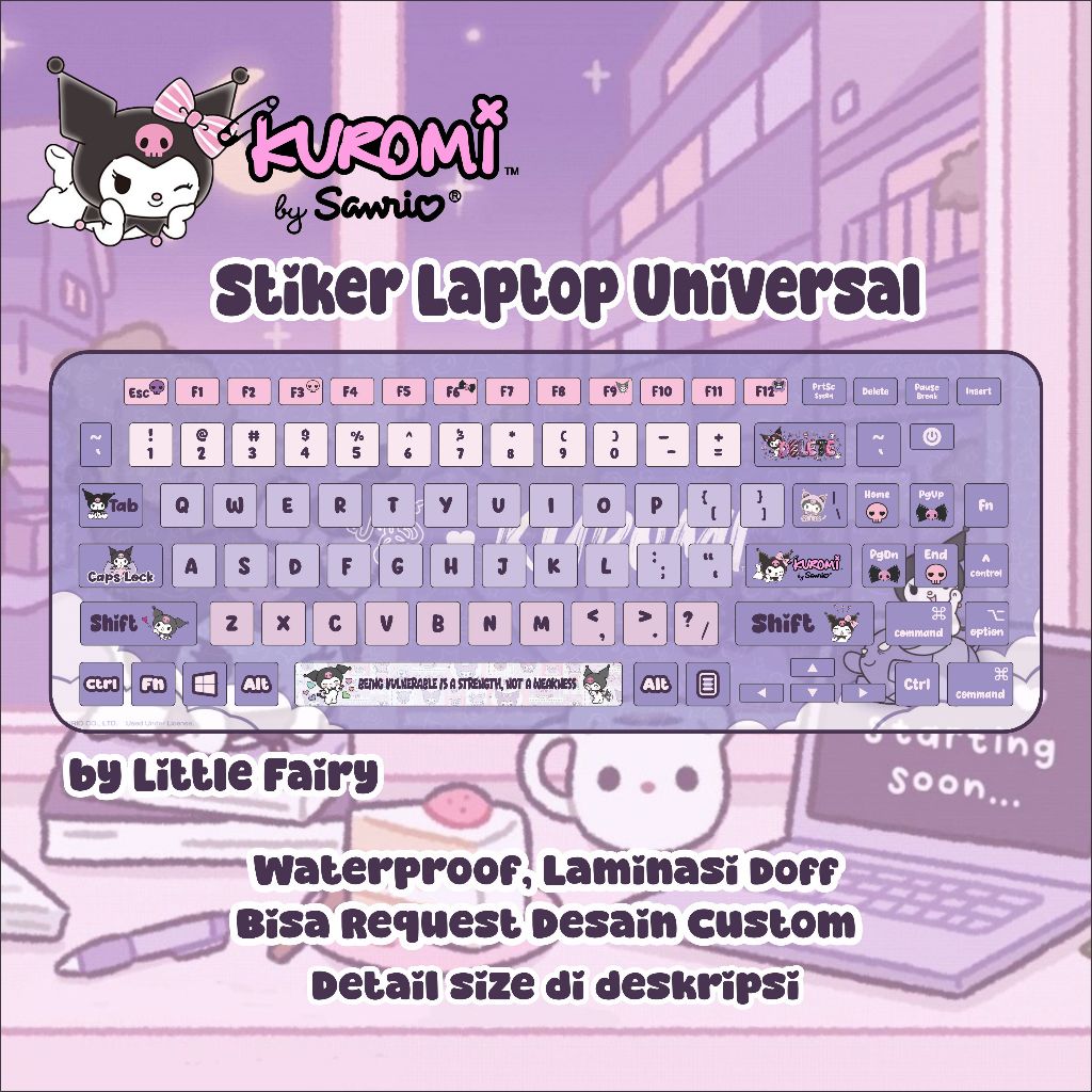 [Little Fairy] Stiker Laptop Keyboard Universal / Stiker Keyboard Sanrio Cinnamoroll Kuromi /  Macbo