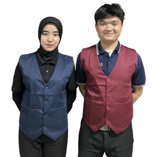 Rompi Kain Formal Pria - Setelan Dalaman Jas Cowok / Groomsmen Wedding tanpa kerah