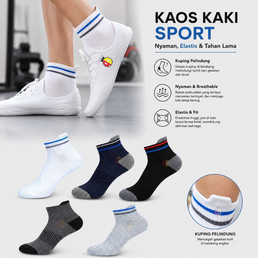 Kaos Kaki Terbaru Engkel Kuping Pedek Di Atas Mata Kaki Pria Dan Wanita Dewasa
