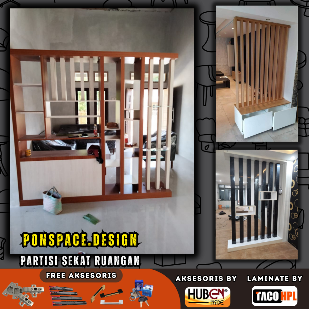 PARTISI MURAH || PARTISI HPL TACO || SEKAT RUANGAN CUSTOM || PARTISI MINIMALIST