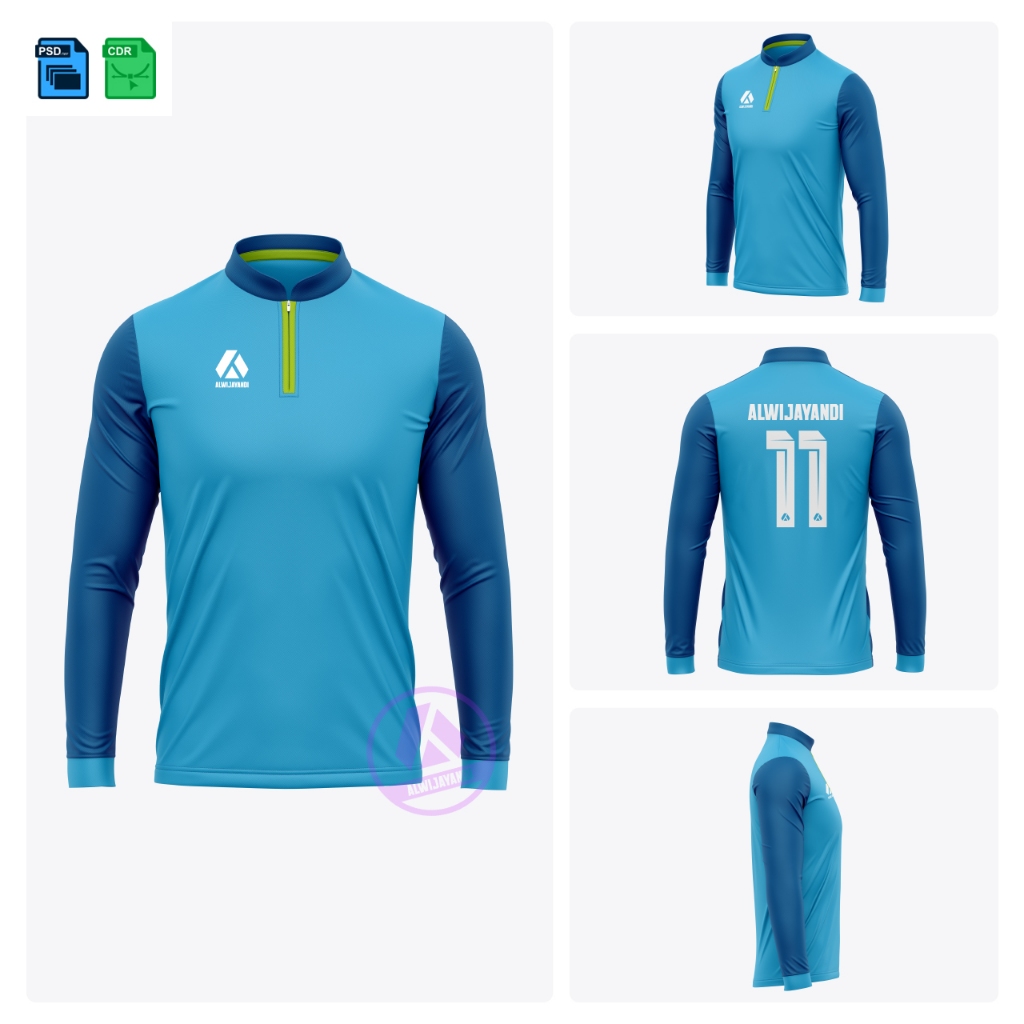 MOCKUP JERSEY KERAH SHANGHAI ZIP PANJANG // PS CDR