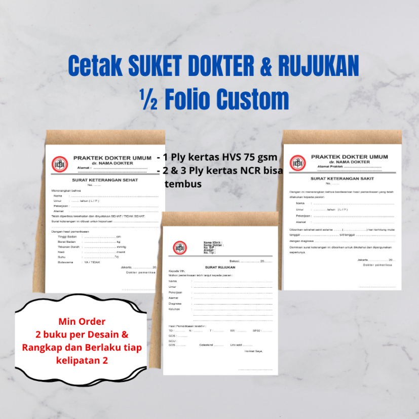 CETAK SKS (SUKET SEHAT/SAKIT), SURAT RUJUKAN CUSTOM NAMA KLINIK/DOKTER