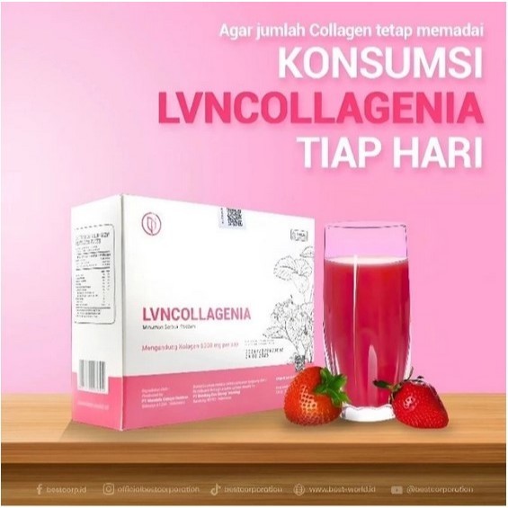 LVN Collagenia Drink Kolagen Stroberi + Serat Praktis