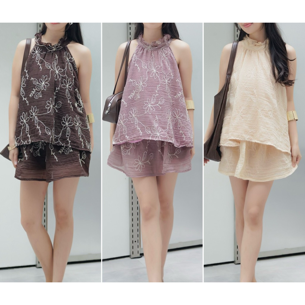 Noona - One set Setelan Halter skirt