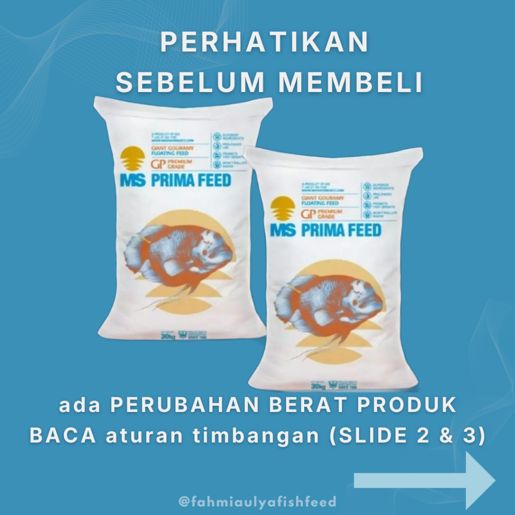 PAKAN IKAN MURAH (PAKET 2 KG) PAKAN IKAN MS PRIMA FEED GP | Pakan ikan protein  28% (PrimaFeed GP)