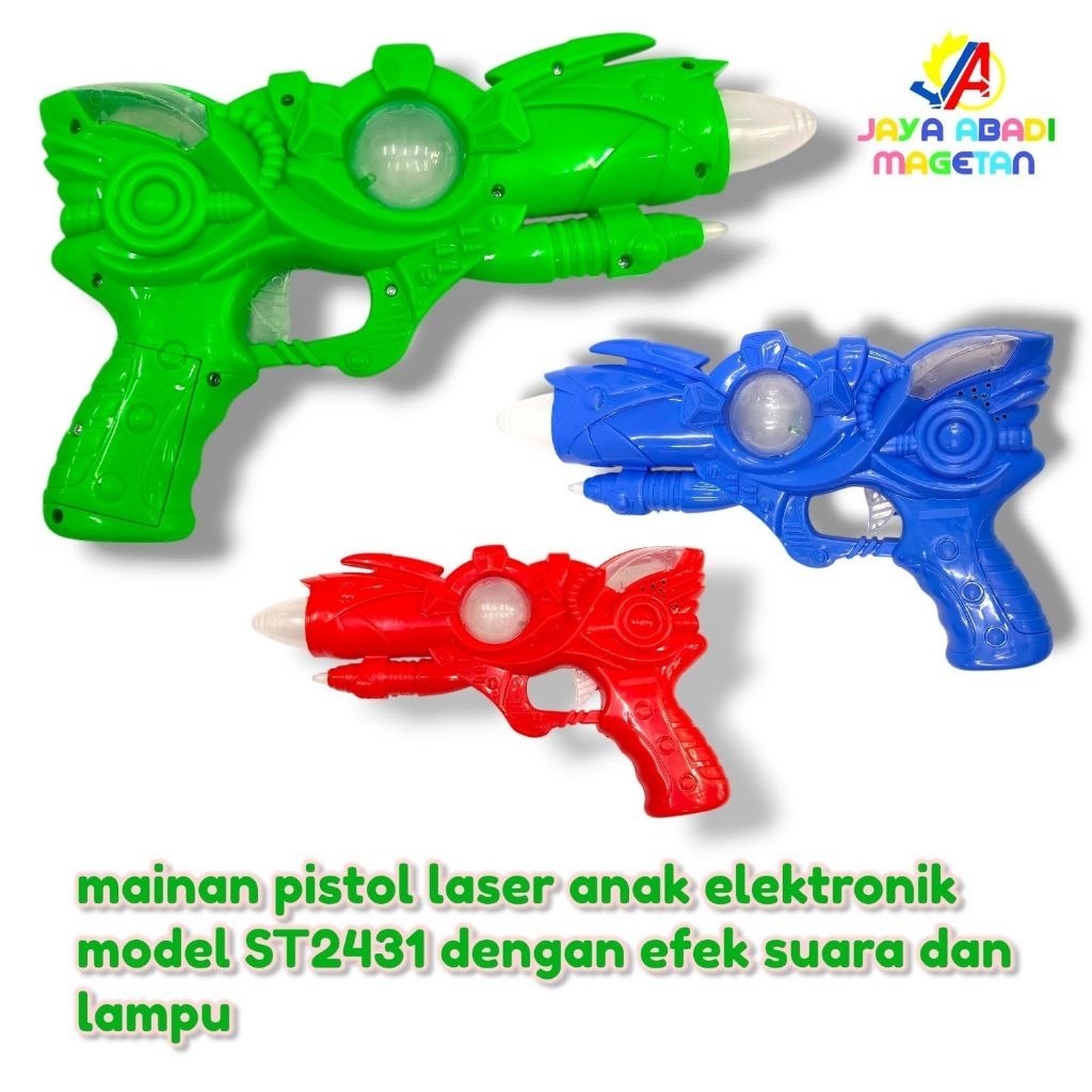 MAINAN ANAK ANAK PISTOL MAINAN LASER ANAK ELEKTRONIK MODEL ST2431 DENGAN EFEK SUARA DAN LAMPU