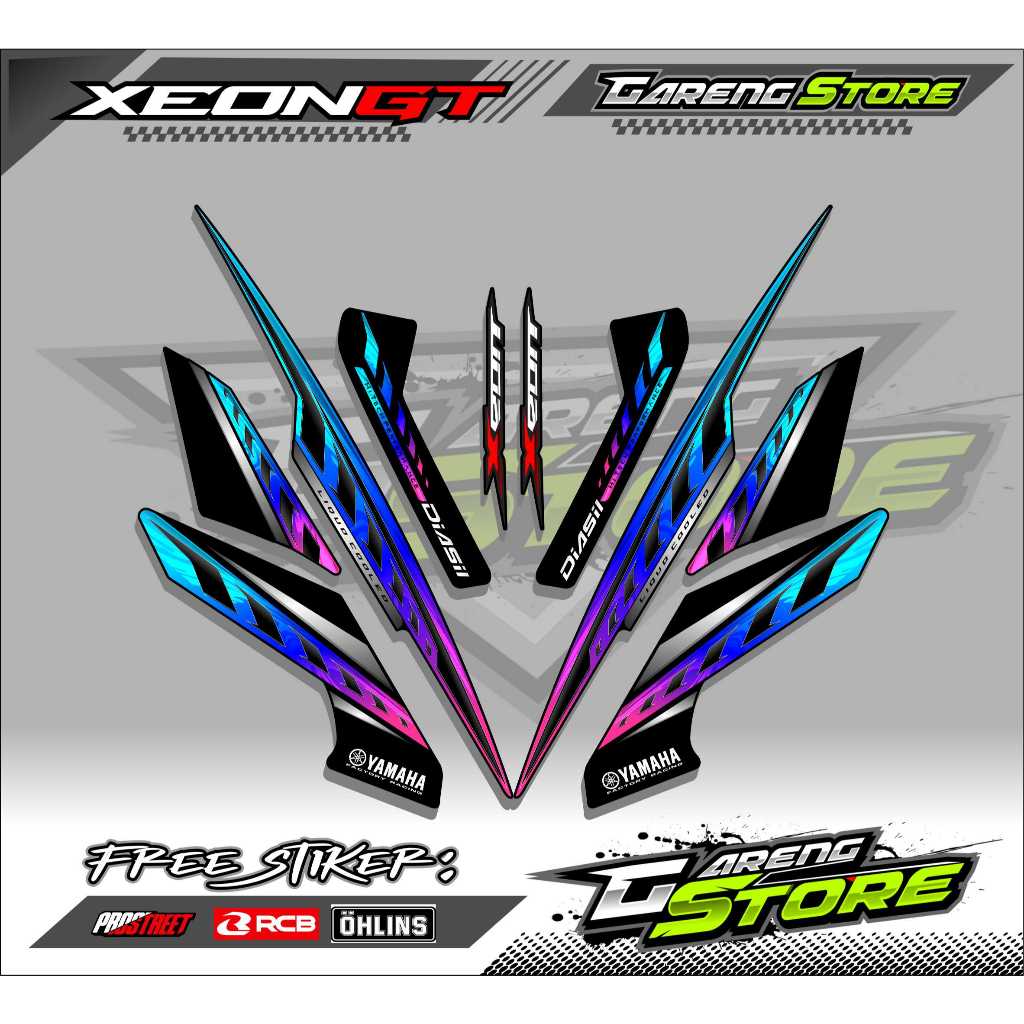 STRIPING VARIASI YAMAHA XEON GT 125 / STICKER LIST VARIASI MOTOR XEON GT 125