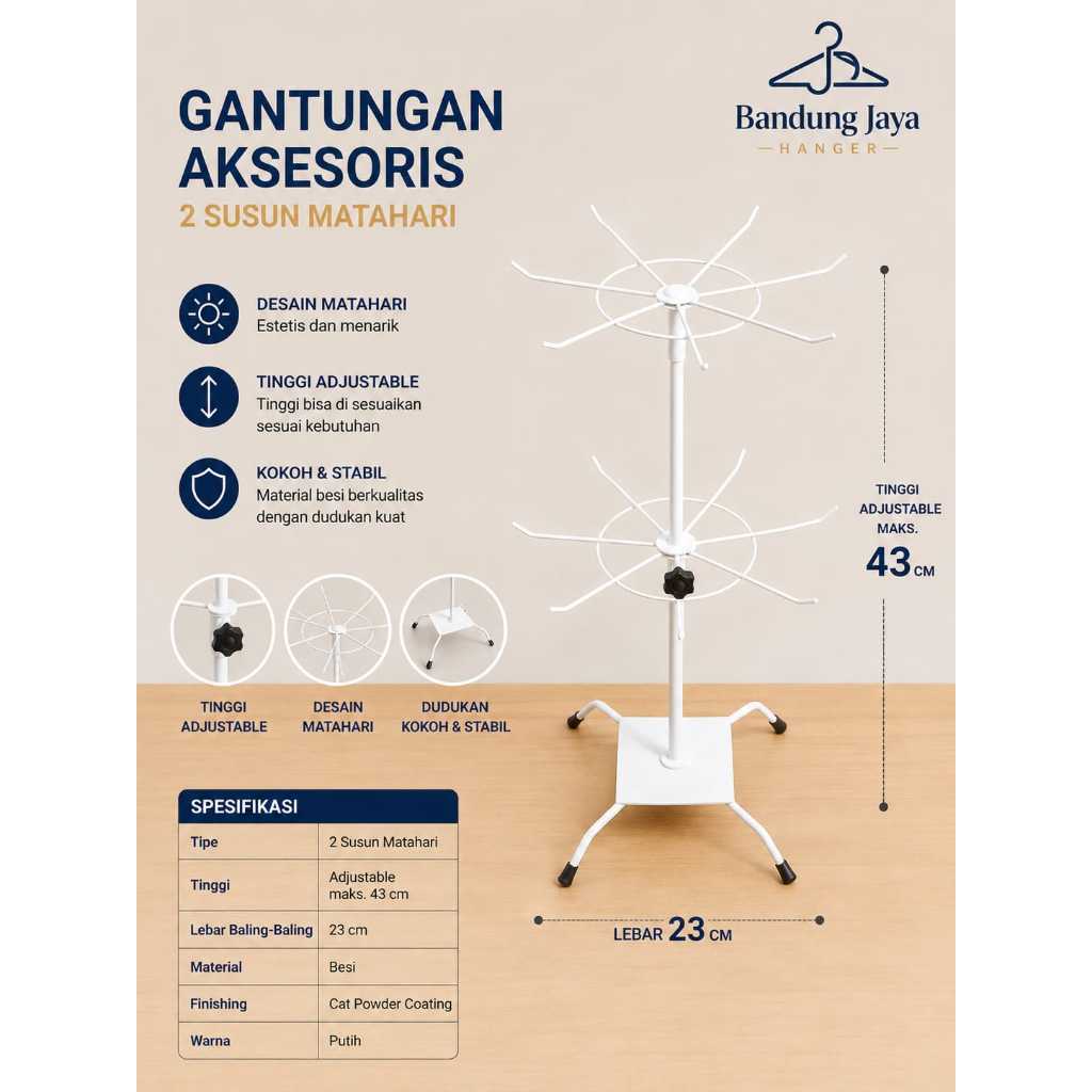 Gantungan  aksesoris 2 susun kawat
