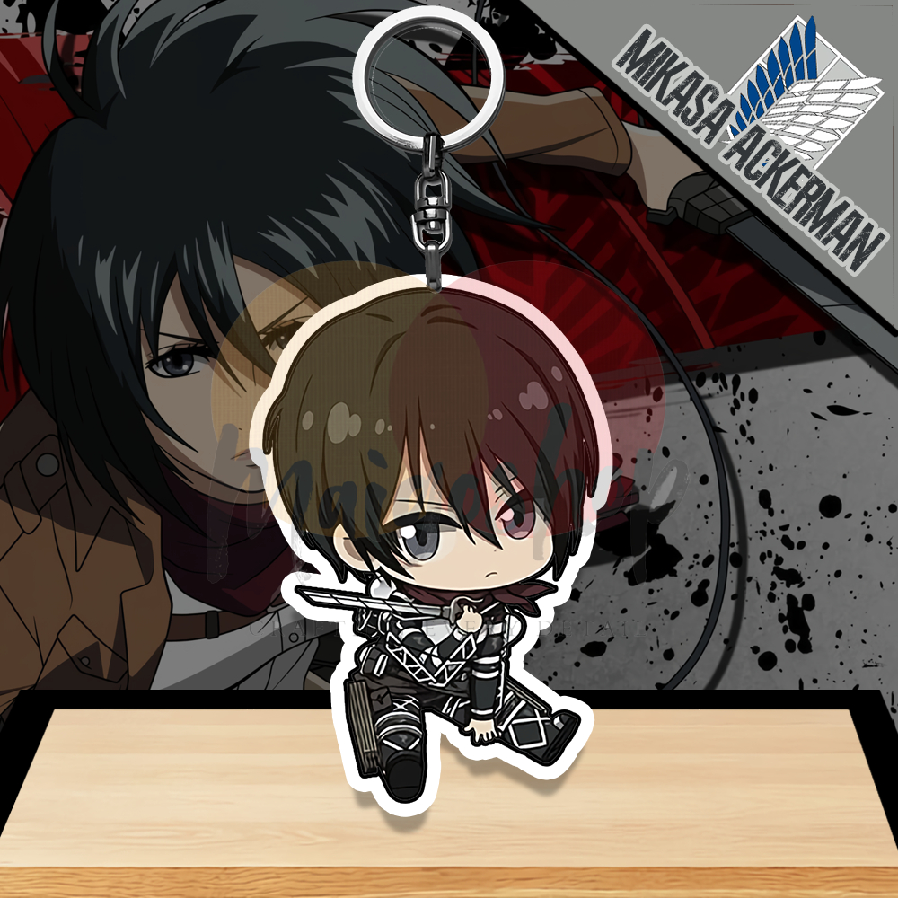 Gantungan Kunci Shingeki no Kyojin - Mikasa Ackerman Arlert - Gantungan Kunci/HP - Keychain Acrylic