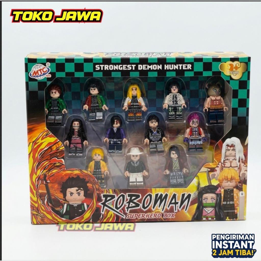 Mainan Balok Susun Lego Demon Slayer Kimetsu No Yaiba Set 11 in 1 - Roboman Strongest Demon Hunter S