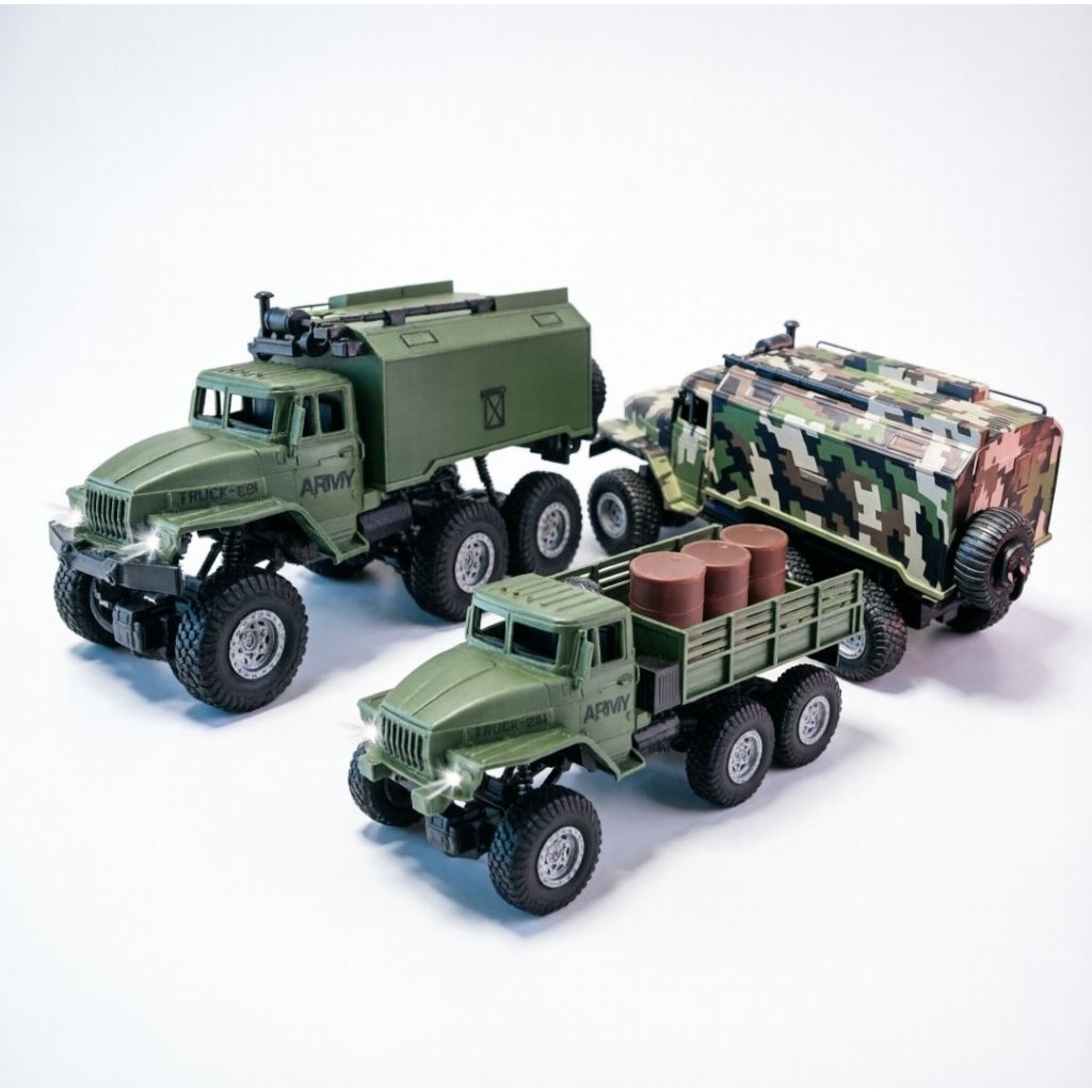 [capt] Mobil Remote Control Truk Militer Offroad Besar - RC Military Truck 1:16
