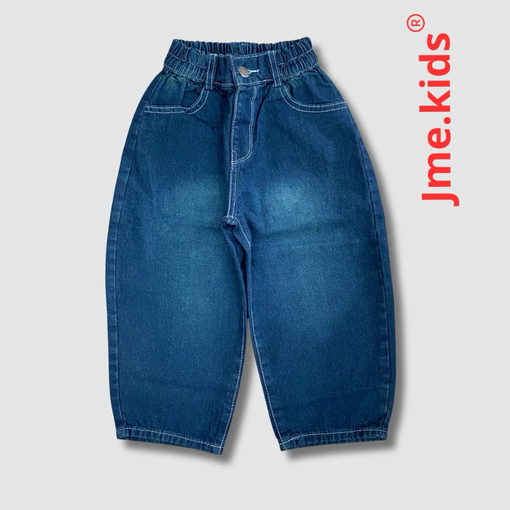 JME Kids - Celana Barrel Unisex Bahan Jeans Untuk Anak Usia 2th-9th