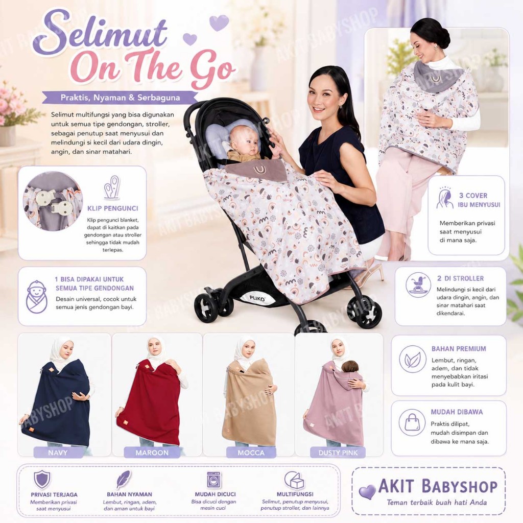 Selimut Bayi 3in1 Multifungsi / Baby Blanket on The Go