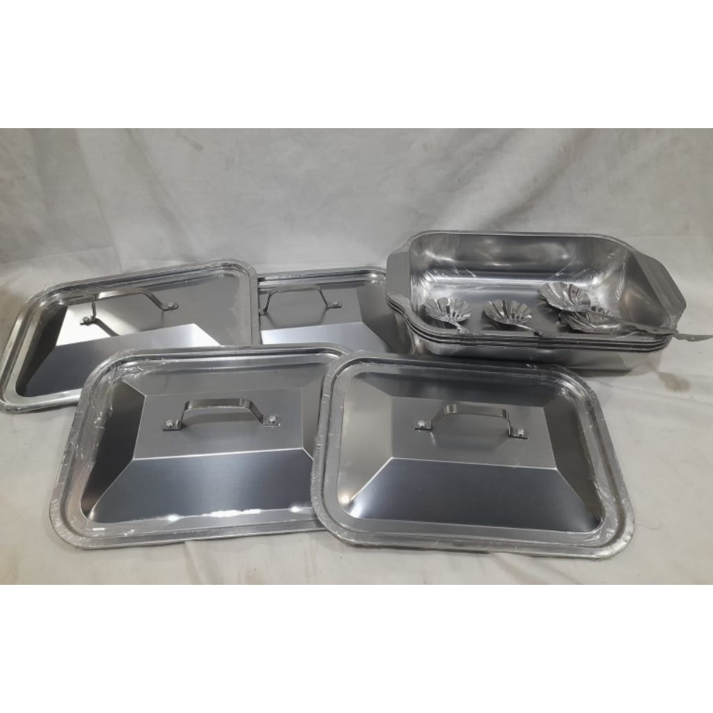 prasmanan set stainless tebal merk BMW ukuran 30 x 22 x7 cmBonus sendok kerang barang baru
