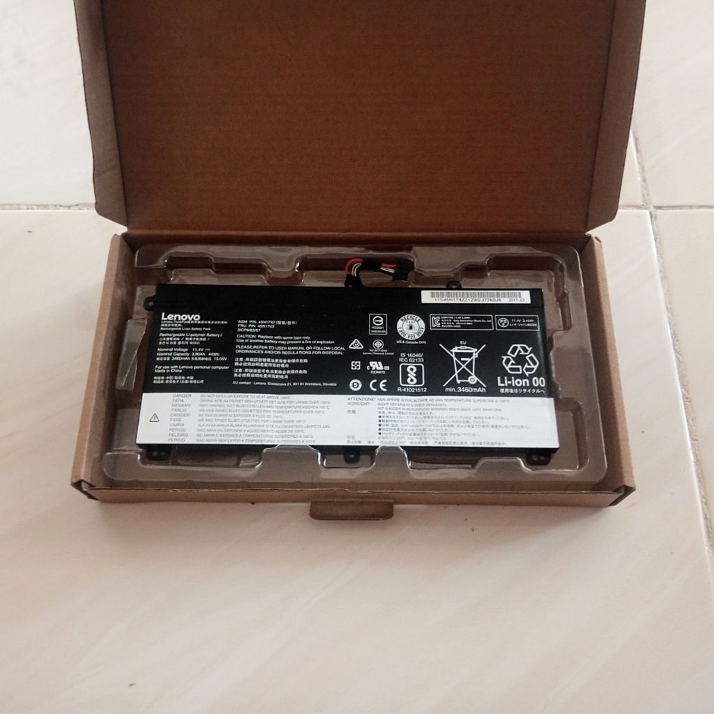 Baterai ORI Copotan 4-5 jam Lenovo Thinkpad T550 T560 T550s W550 W550s Part Number 45N1740 45N1741 4