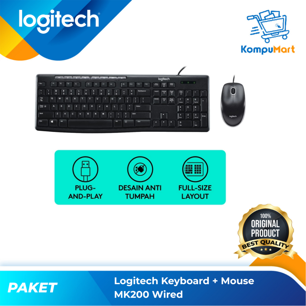 Keyboard Mouse Logitech MK200 / MK 200 USB