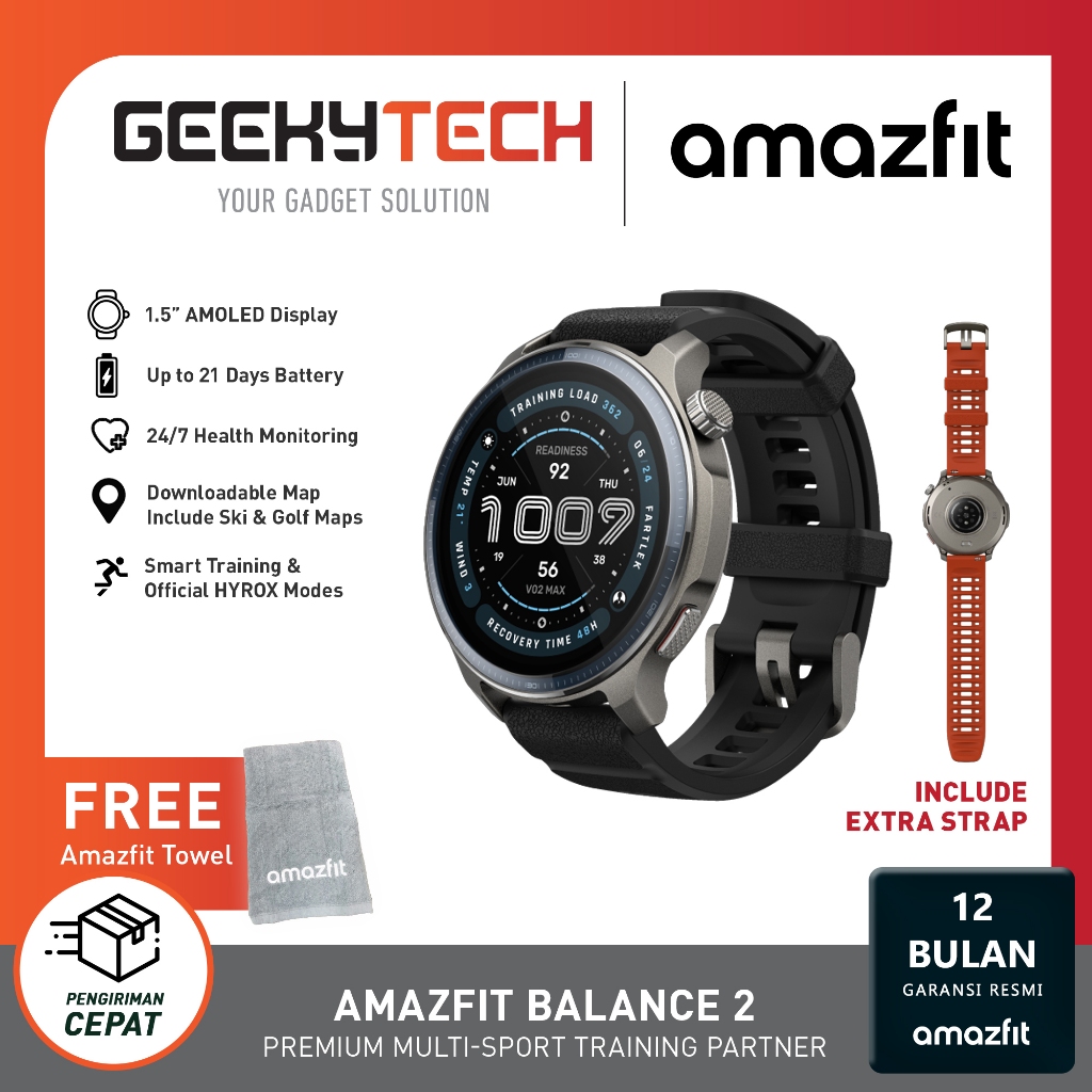 Amazfit Balance 2 GPS Sportwatch Jam Tangan Olahraga Original - Garansi Resmi