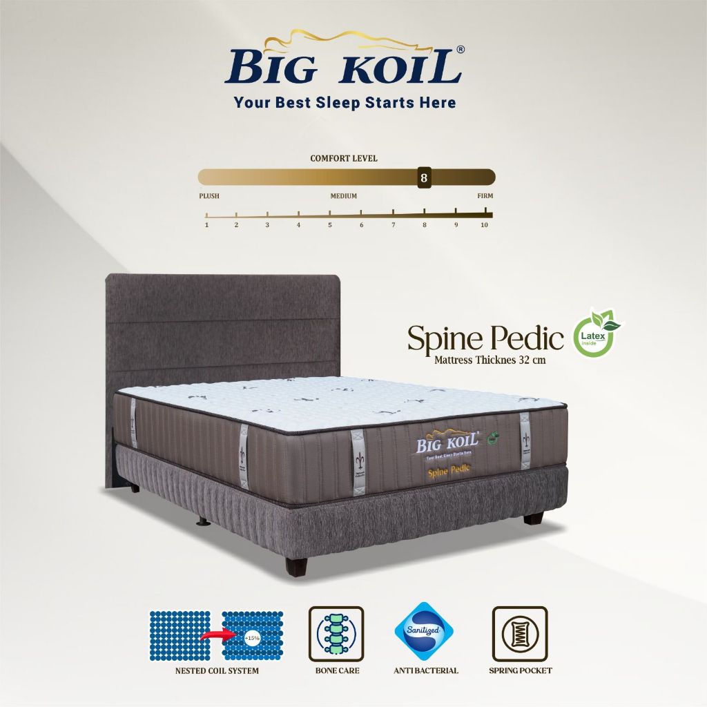Springbed Bigland Big Koil Spine Pedic Pocket Spring With Latex