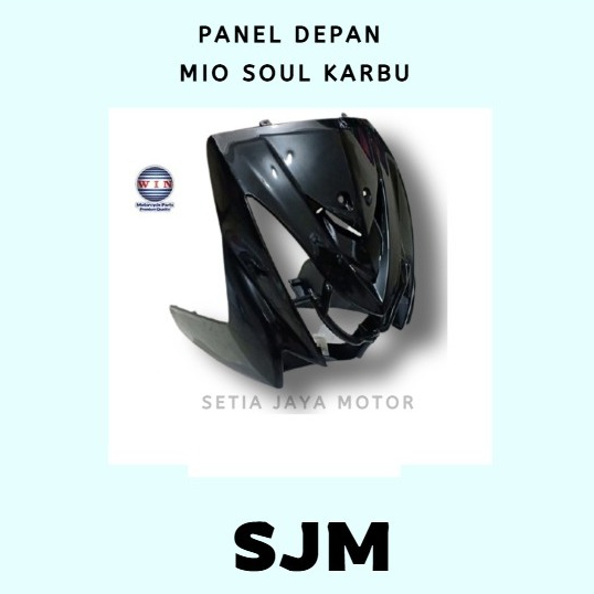 Tameng lampu mio soul karbu merk win panel kap lampu depan mio soul hitam
