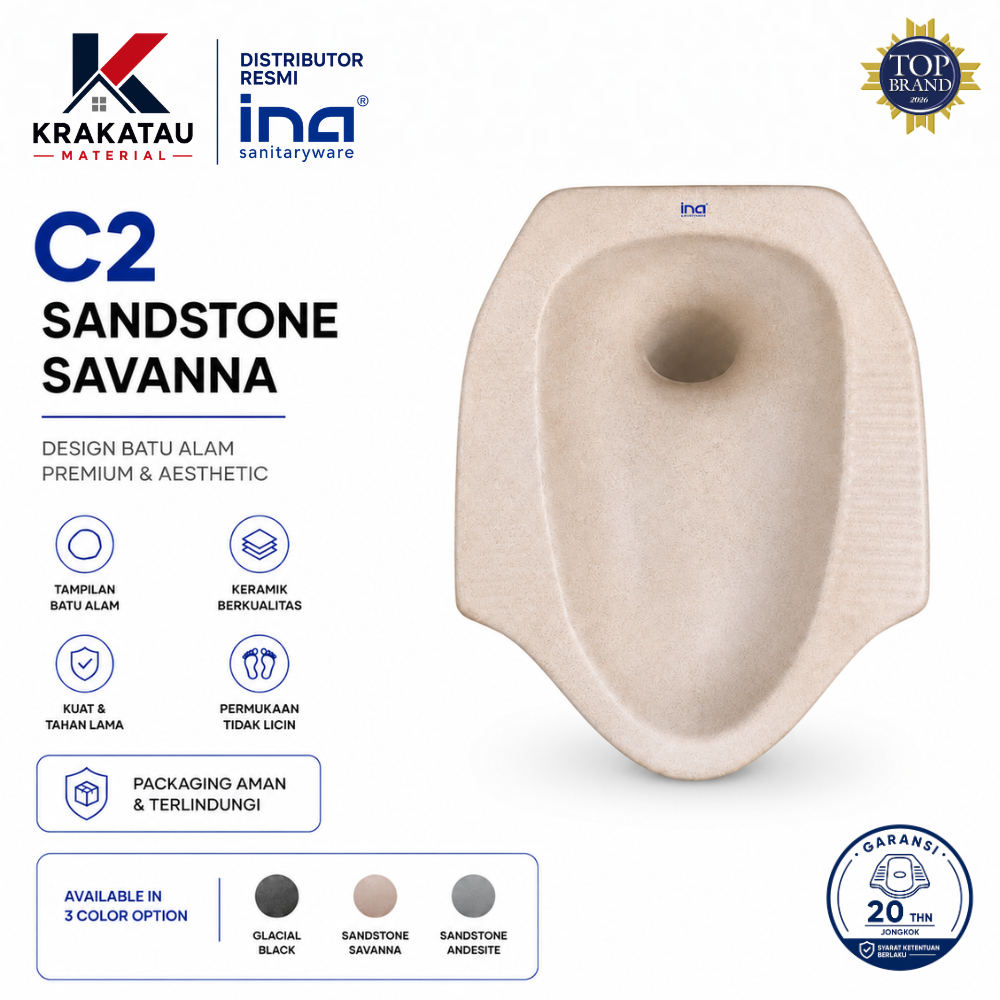 Wc Jongkok | Kloset Jongkok Ina Original | Distributor Resmi Ina | C2 Sandstone Savanna - Krakatau M