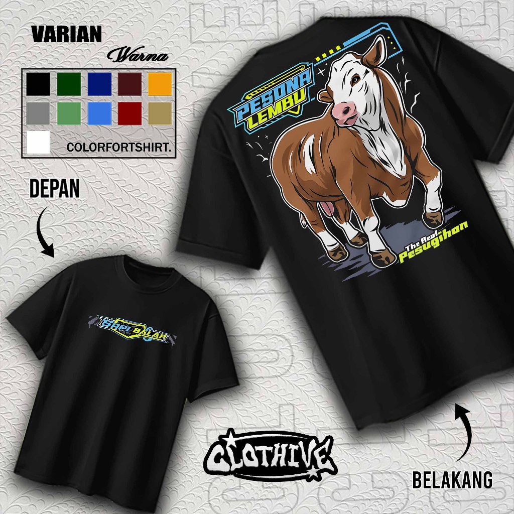 KAOS CLOTHIVE - KAOS SAPI BALAP - KAOS SAPI BALAP FASHION PRIA WANITA