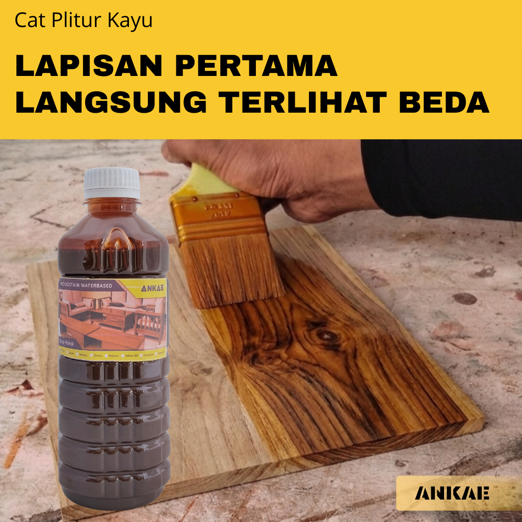 Cat Plitur kayu Mengkilap 500ml Politur Kayu Water Based Ankae