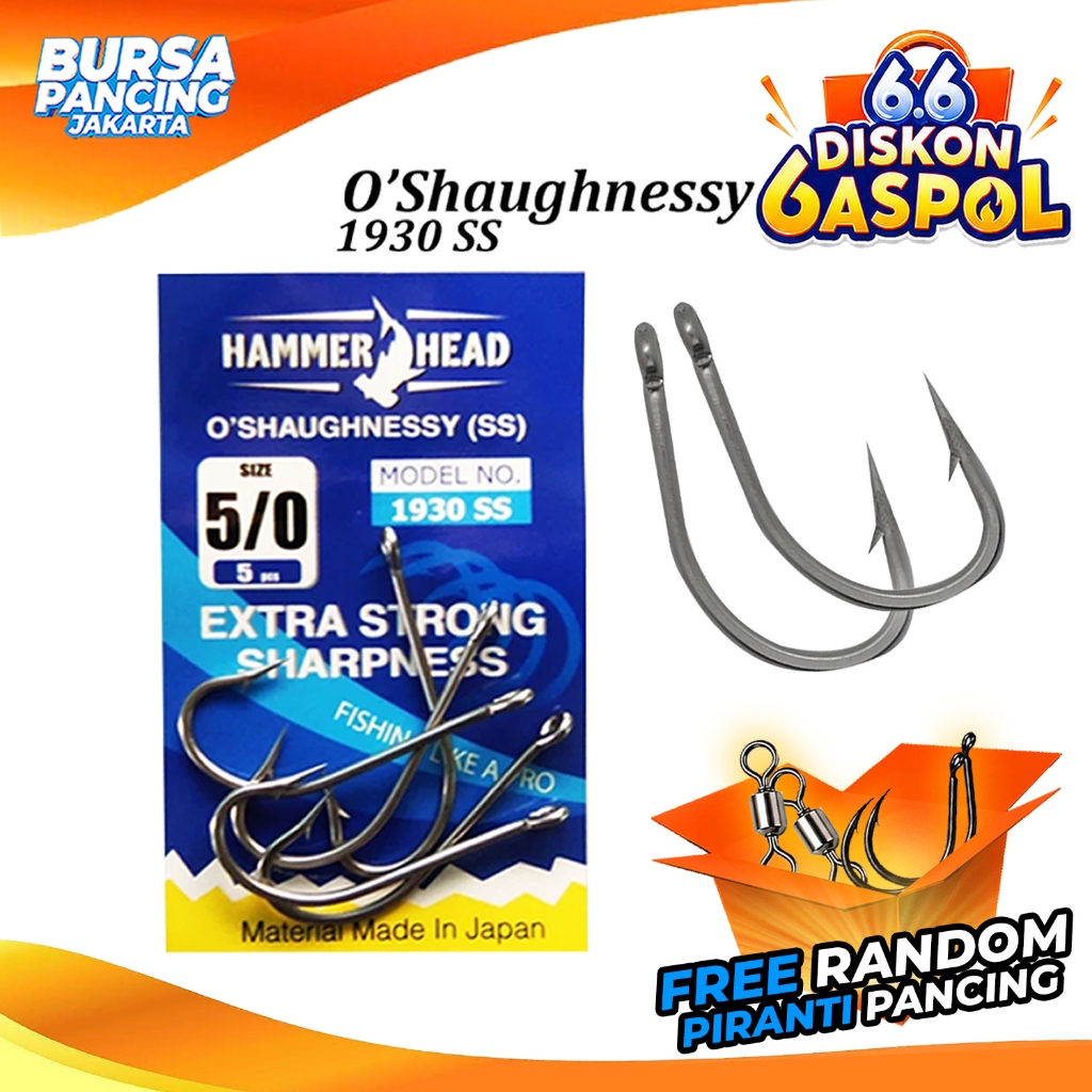 HAMMER HEAD Kail Pancing O'SHAUGNESSY 1930SS Japan Quality Stainless Steel Kail Pancing Laut