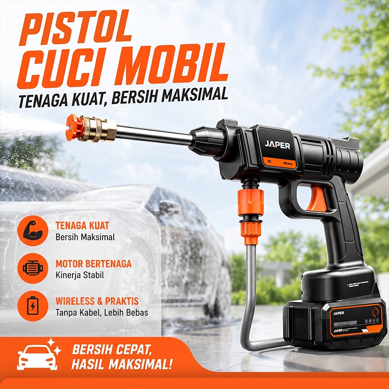 JAPER Mesin cuci mobil Portable Alat Cuci Motor Mobil Semprotan cuci motor Alat Cuci Motor Mobil