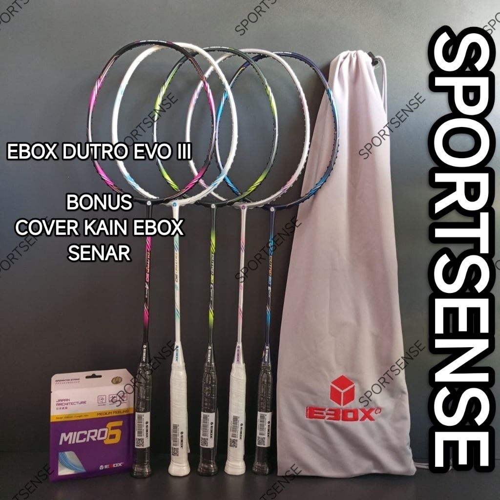 Raket Badminton Bulutangkis Ebox Dutro 30 II III 2 A B C D E Alpha Beta Cygnus Delta Evo Original Bo