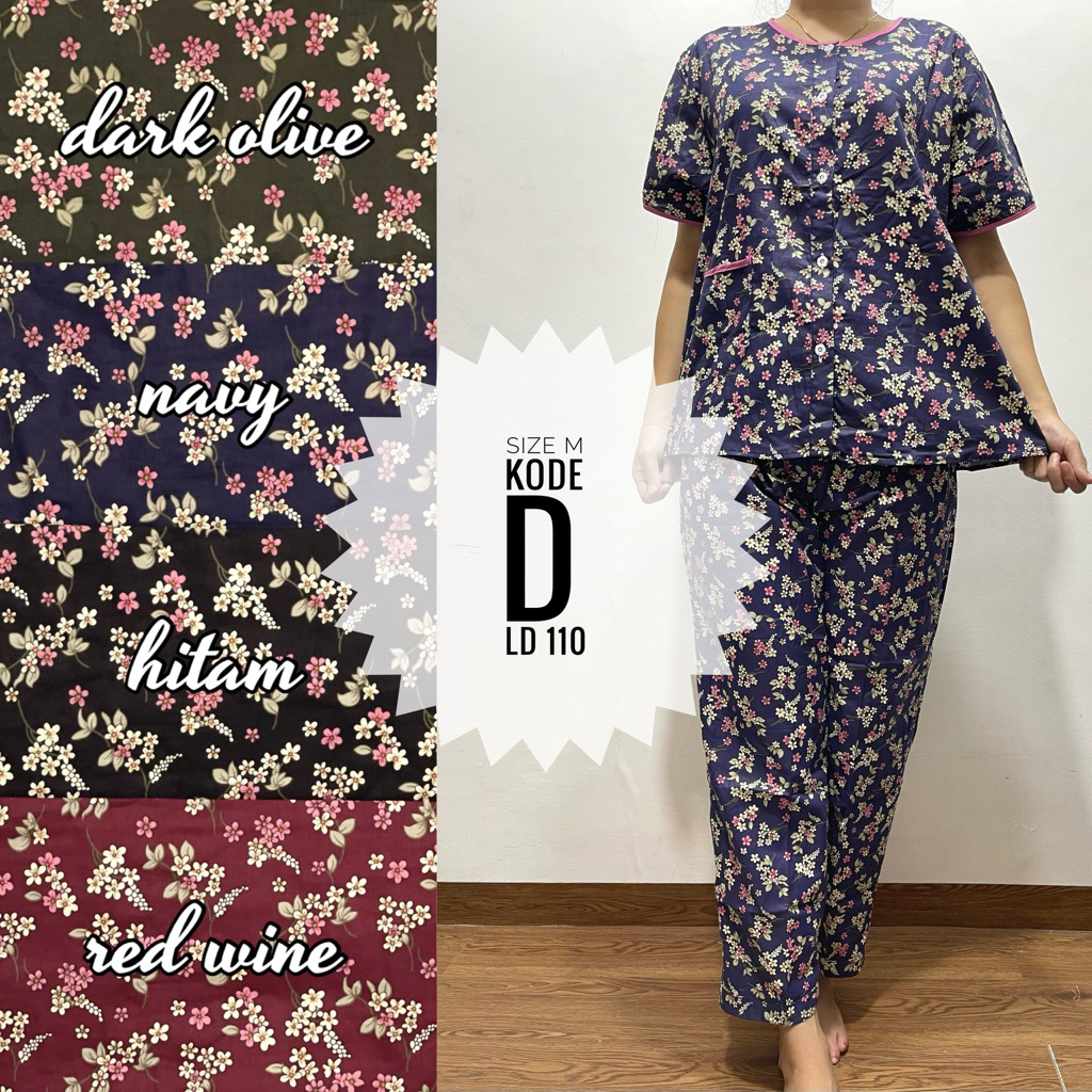 Piyama Pajamas CP size M katun jepang lokal pretty girl busui bumil