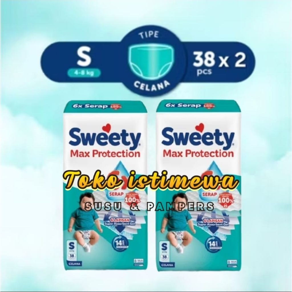 Sweety silver max protection pants S38 paket 1bal/ paket 2bal popok celana