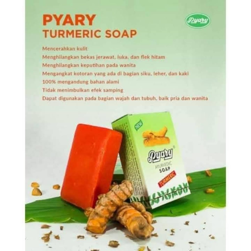 Sabun PYARY TUMERIC ORIGINAL Sabun memutihkan badan memudarkan strecmark bekas luka mencerahkan kuli