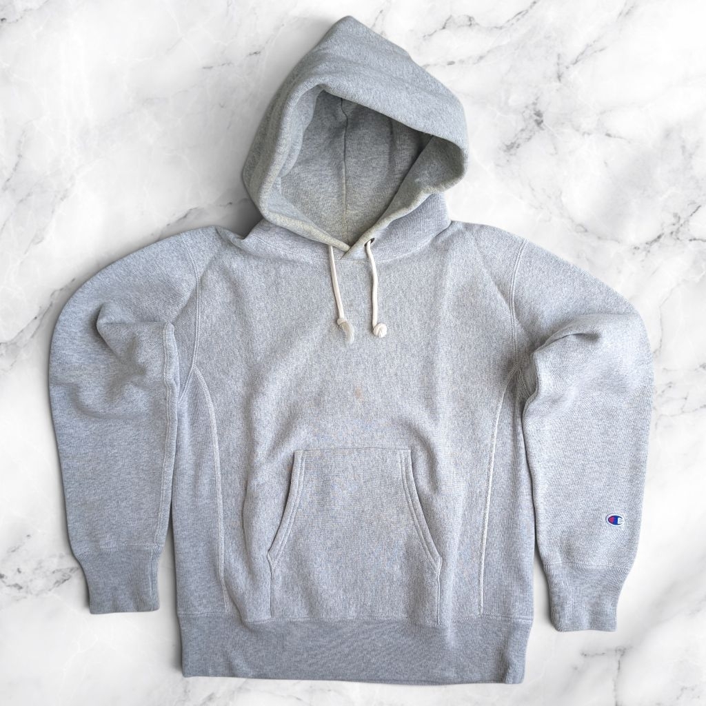 Hoodie Champion Heavyweight Reverse Weave Blue Tag - Grey Misty (Boxy Fit) Second