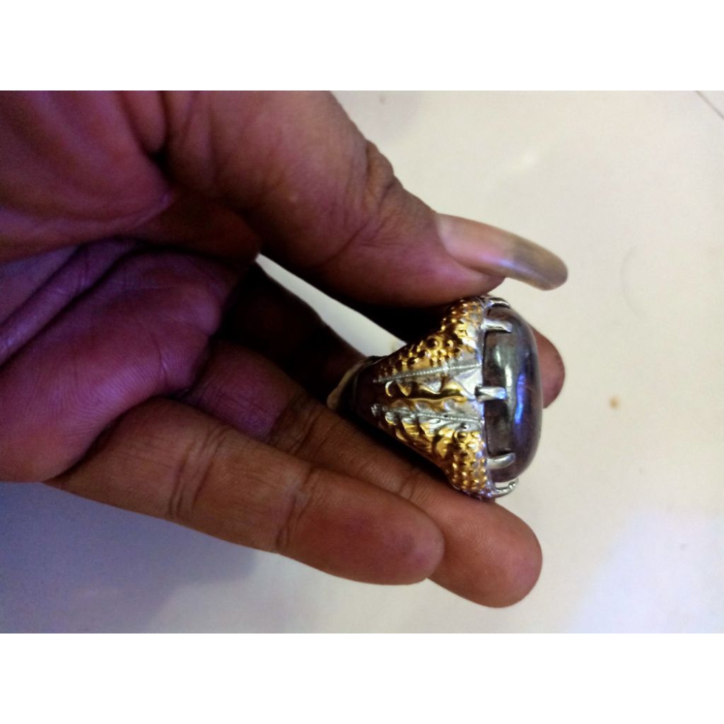 cincin batu badar besi kursani ring titanium tebal jari 8