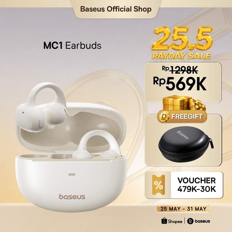 Baseus Bowie MC1 Open Ear TWS Ear Clip Sport Work Headset Anting Bluetooth OWS Earphone Clip