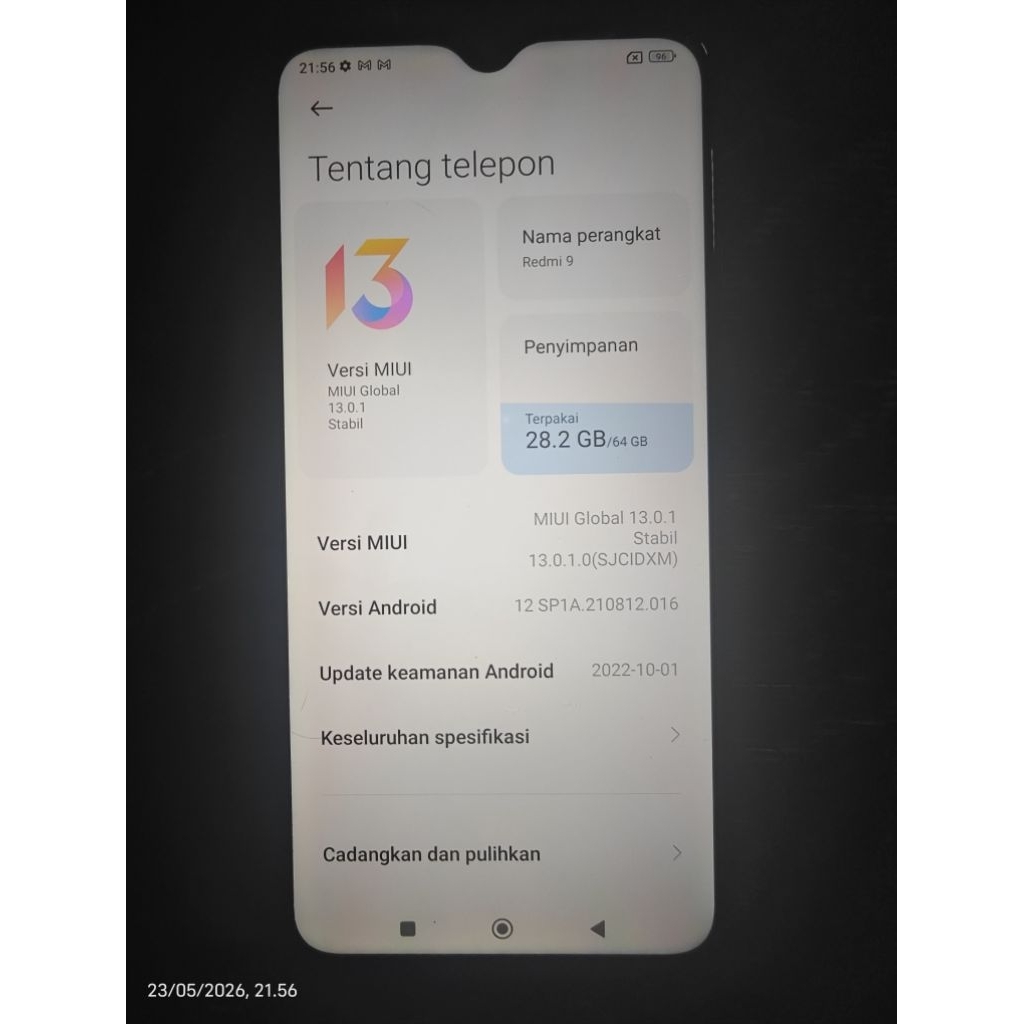 Redmi 9 4/64 Second Bekas Batangan