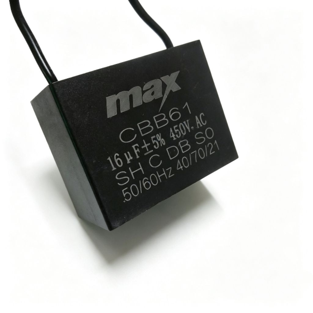KAPASITOR KIPAS 16UF 450V CAPASITOR SEGI KOTAK 16 UF 450 V MERK MAX