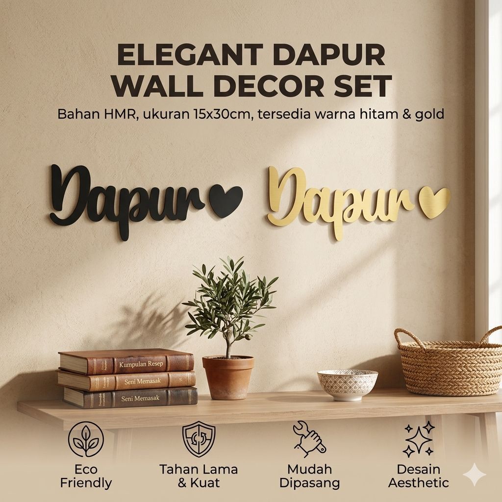 Hiasan Dinding Tulisan "Dapur" Cutting Kayu Hmr