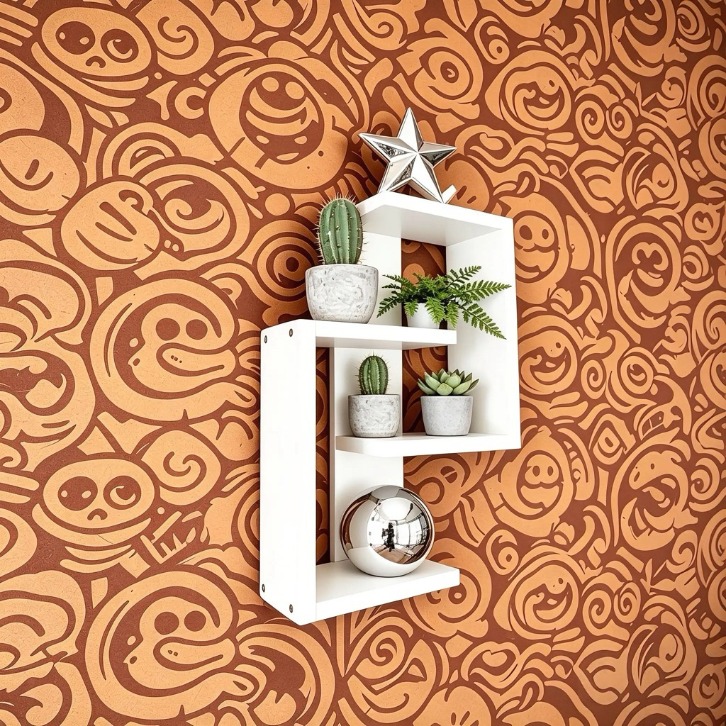 Rak Dinding Kayu Minimalis Hiasan Dekorasi Rumah Tempel Gantung Aesthetic Modern untuk Pot Bunga Gel