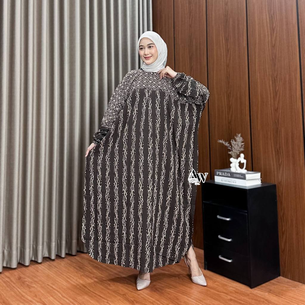 Kaftan Mecca Kaftan Rayon Premium motif Batik Salur Sultan Busui Daster Kaftan Jumbo