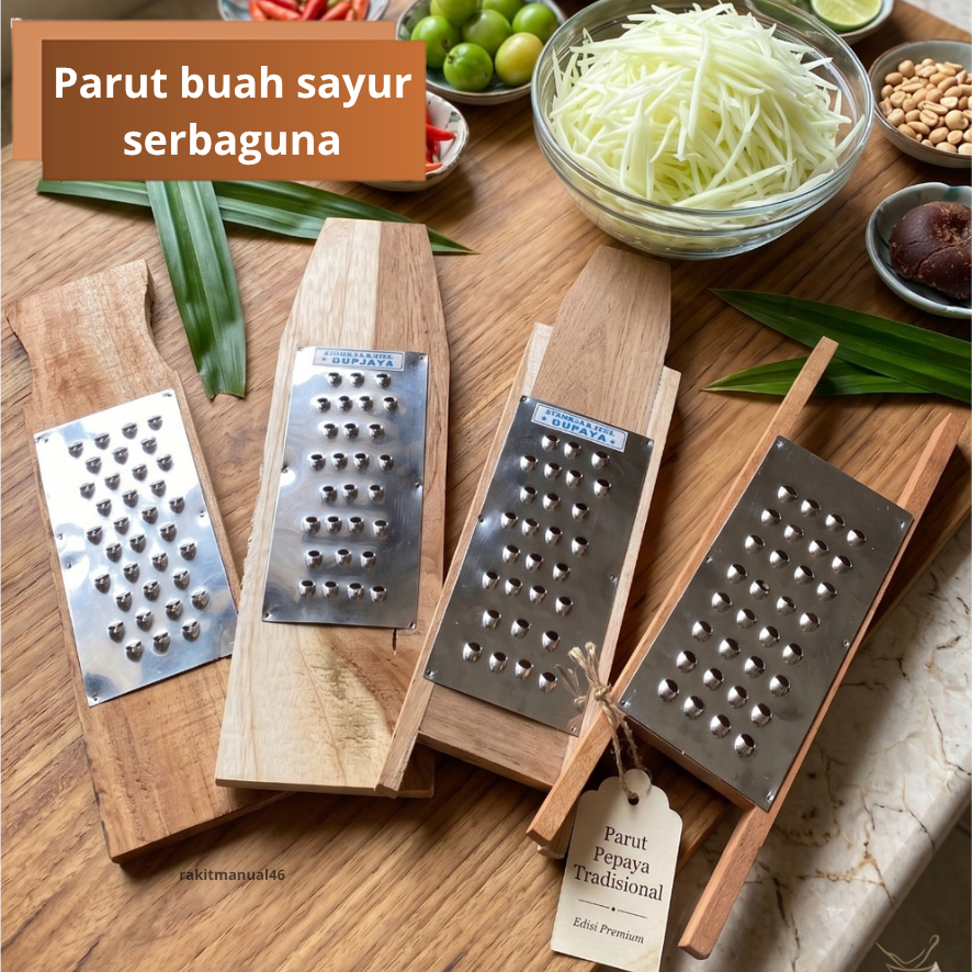Alat Parut Kayu Tradisional - Parutan Pepaya, Wortel, Kentang Serbaguna kayu