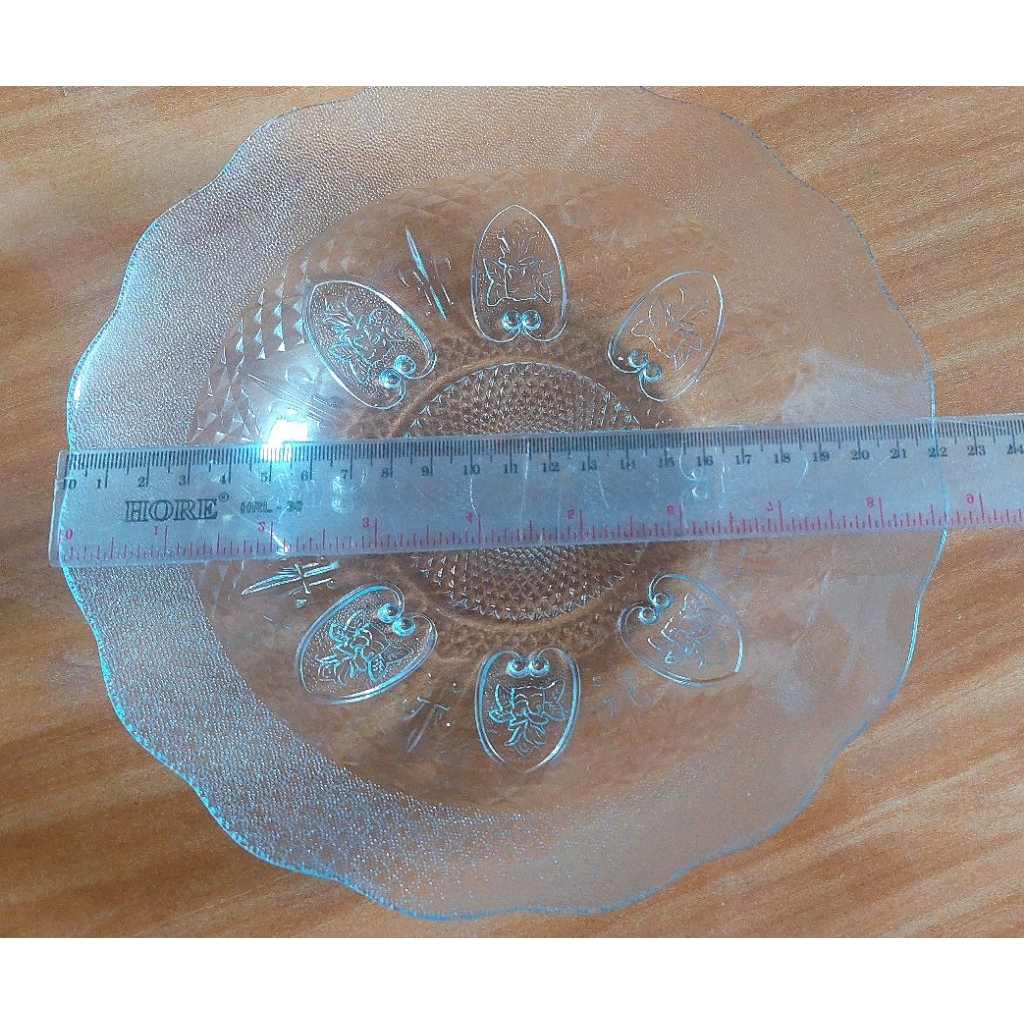 Piring kaca tebal diamter 22cm (1 lusin)