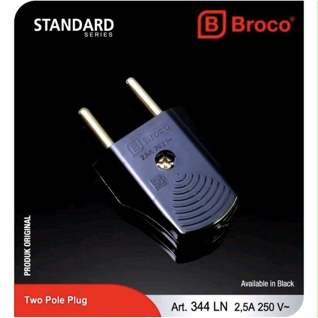 Broco Steker Gepeng Broco Hitam 344LN Original Kualitas Terbaik Mudah Digunakan dan Aman untuk Peral