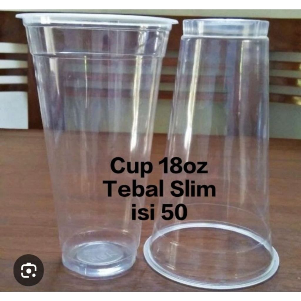 gelas cup 18oz slim/oval (50pcs)