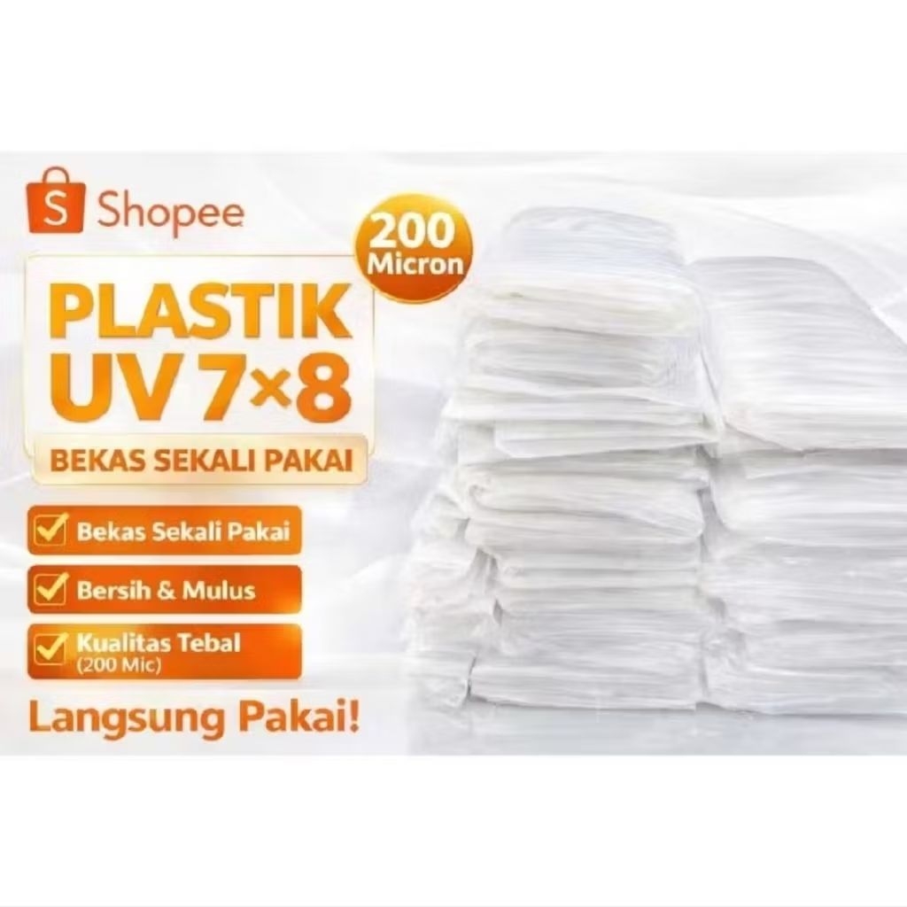 Plastik UV 8x7 Meter 200micron tanpa sambungan