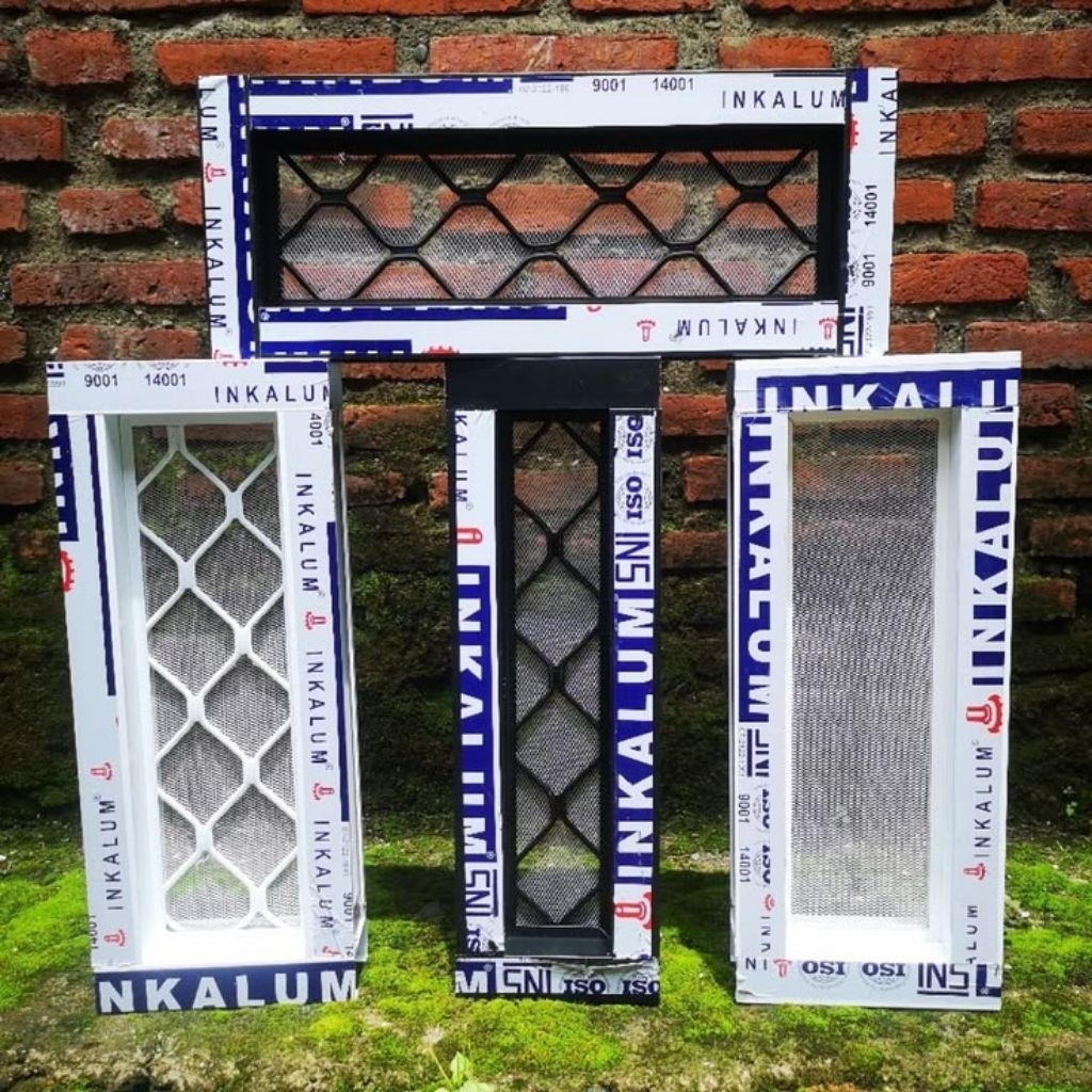 Loster aluminium inkalum teralis expanda + kasanyamuk 3". warna putih anti karat dengan berbagai uku