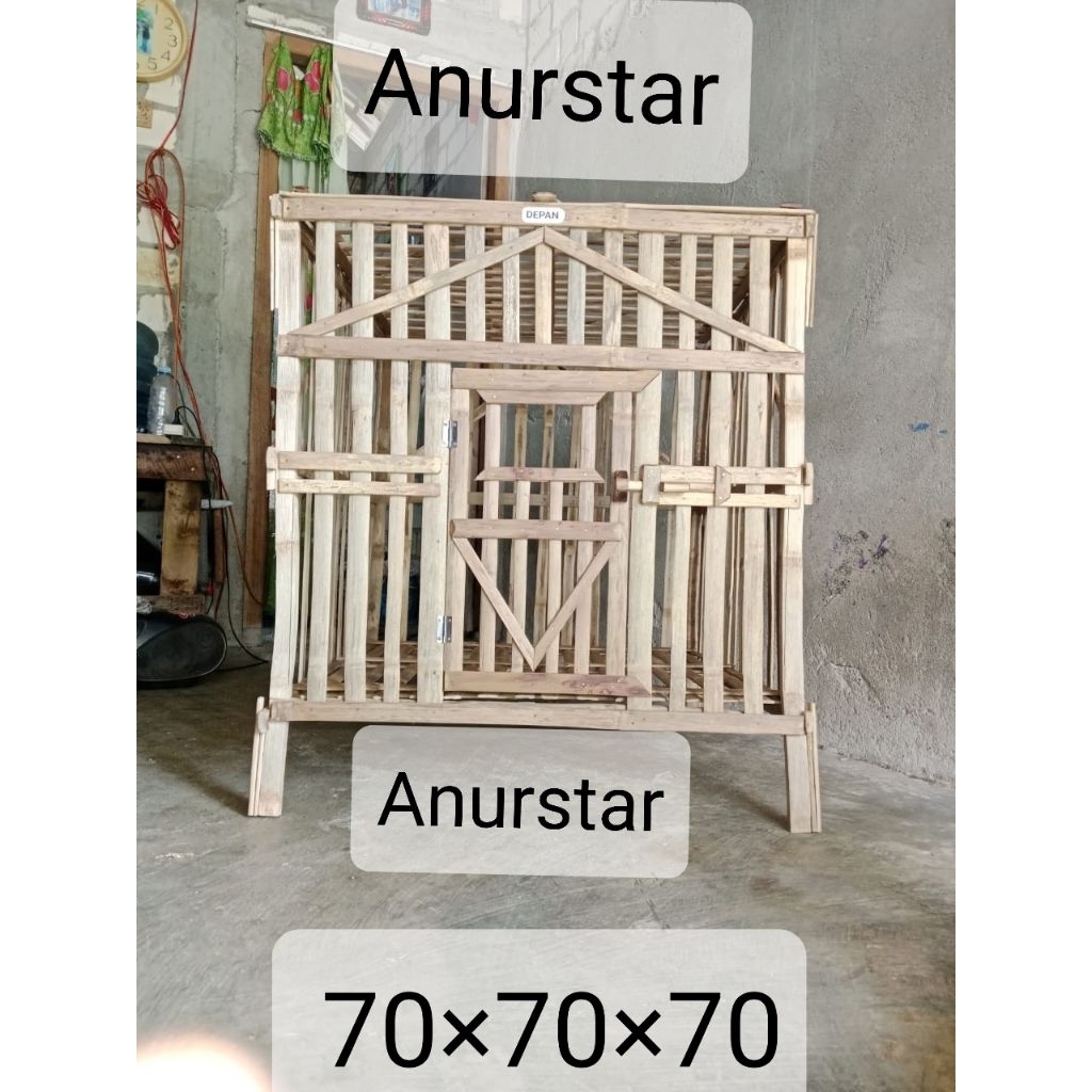 KANDANG AYAM KANDANG RAKIT UKURAN 70X70X70 CM BAHAN FULL BAMBU BOX AYAM JAGO BANGKOK MURAH KANDANG B