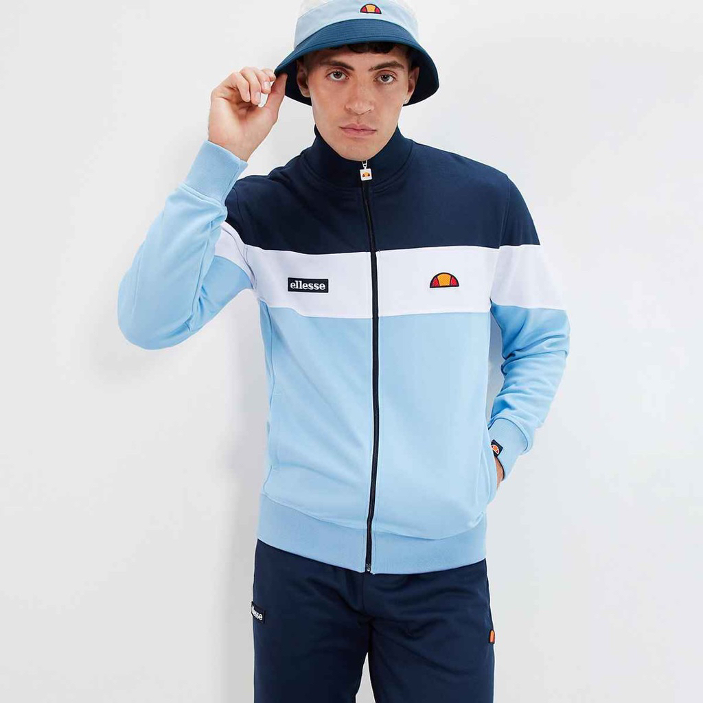 Ellesse Caprini Tracktop Jacket In Navy / White / Light Blue