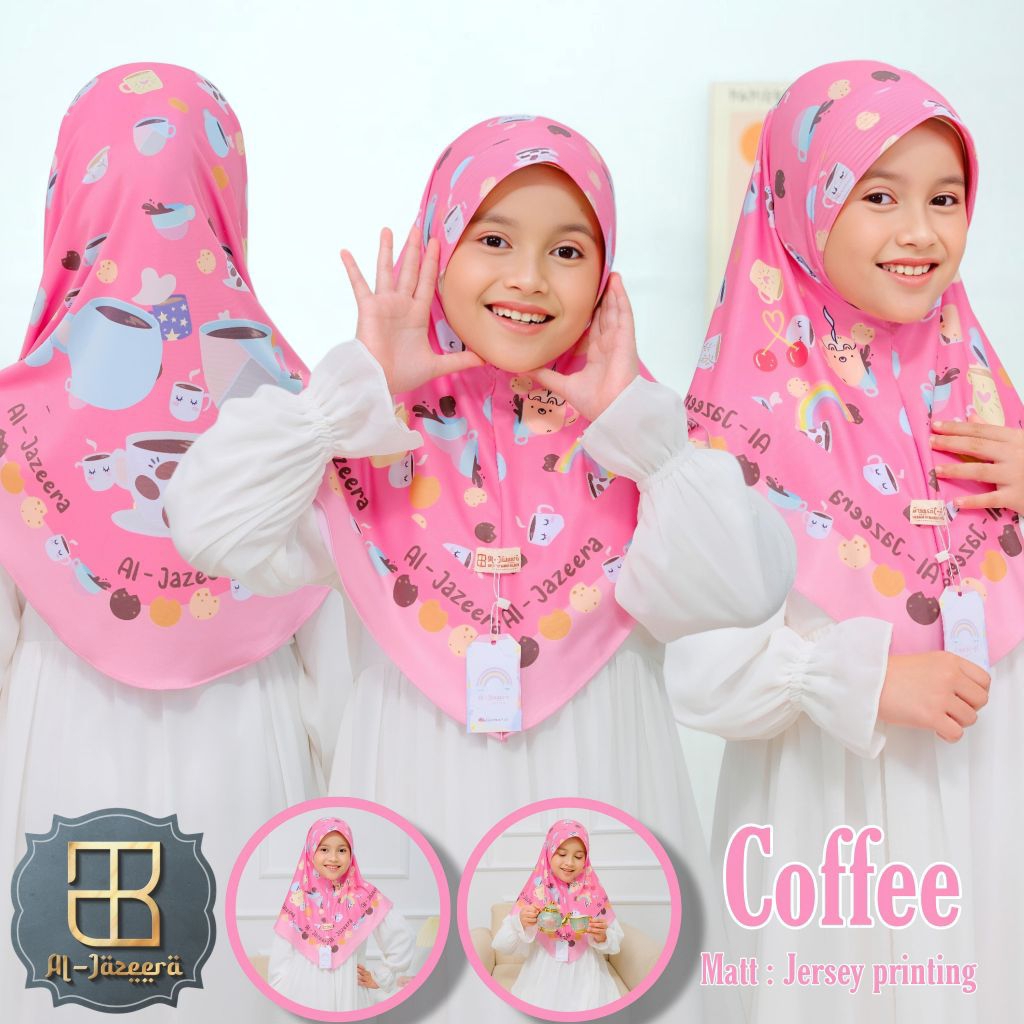 AL JAZEERA COOFFE//HIJAB INSTAN ANAK KARAKTER