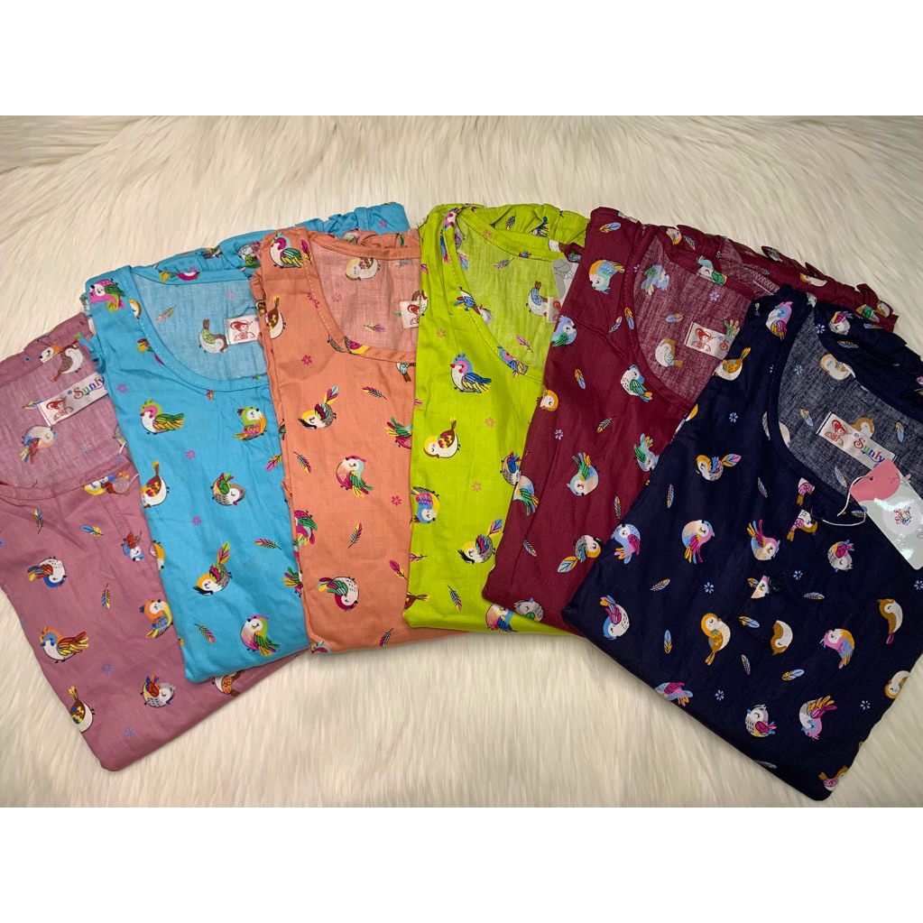Sunly Uk.2L Cln. 3/4selutut lengan pendek baju tidur sunly